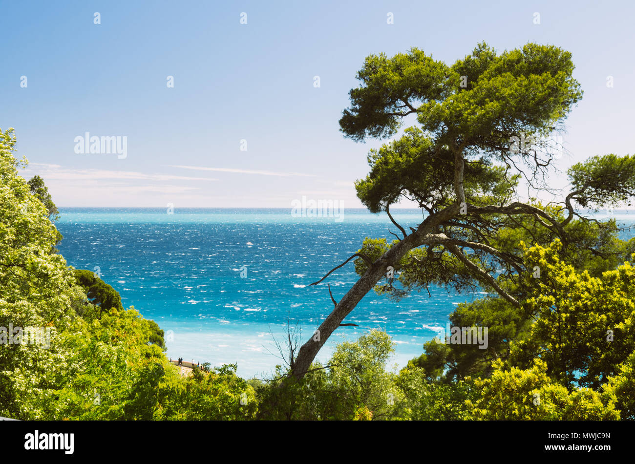 Crystal clear water in Nice, french riviera, cote d`azur, South France
